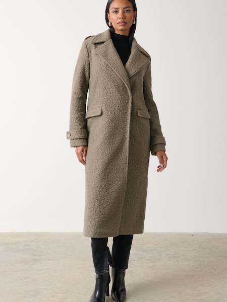 Pretty Lavish Grey Halston Boucle Coat (445893) | €25