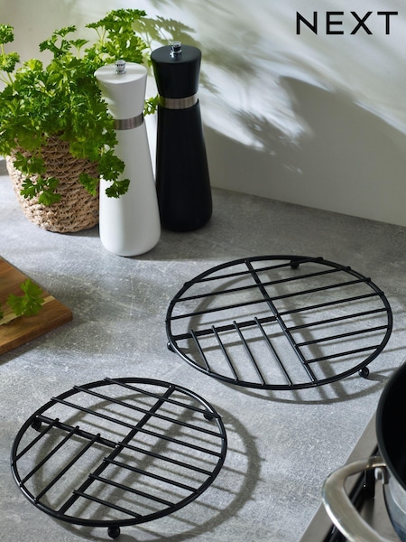 Set of 2 Black Bronx Wire Trivets (445980) | €16