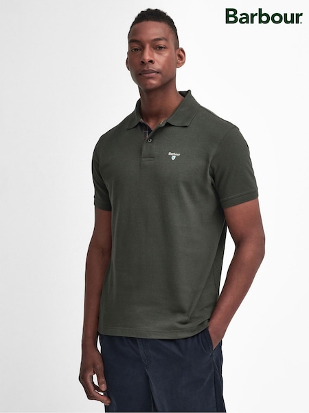 Barbour® Green 100% Cotton Classic Pique Polo Shirt (446134) | 185 QAR