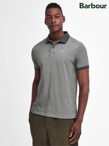 Barbour® Light Grey 100% Cotton Mens Sports Polo Shirt (446697) | 222 QAR