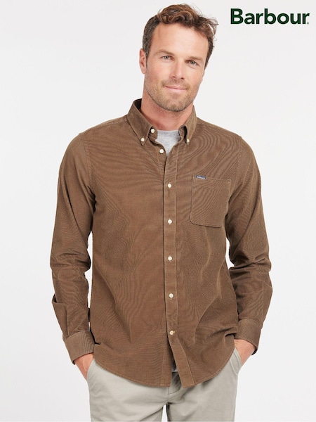 Braun - Barbour ® 100% Baumwolle Ramsey Micro Cord Hemd (446782) | 57 €