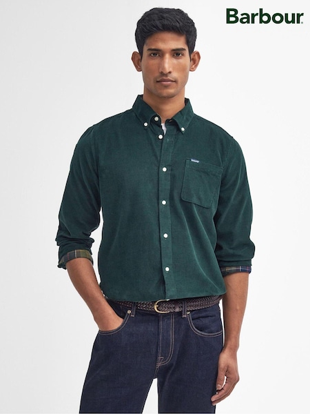 Grün - Barbour ® 100% Baumwolle Ramsey Micro Cord Hemd (446844) | 57 €