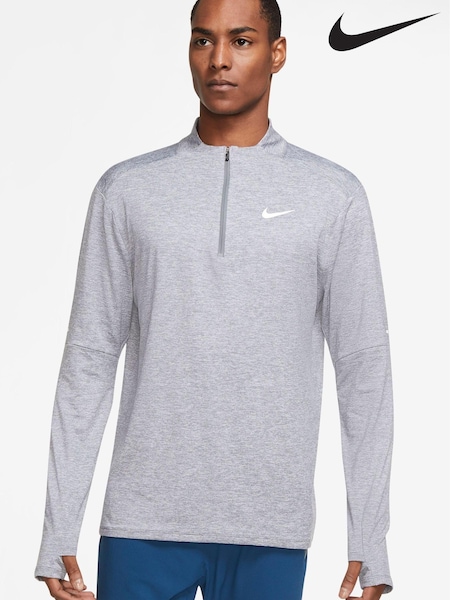 Gris - Nike Element Quarter Zip Course à pied Top (446947) | € 17