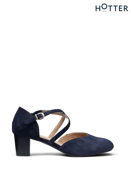 أزرق - Hotter Sonnet Buckle Formal Shoes