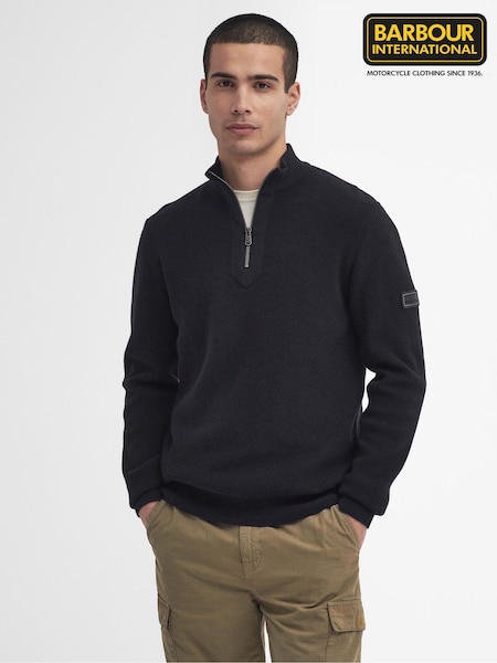 Barbour® International Crawley Wool Mix Funnel Quarter Zip Jumper (447812) | €156