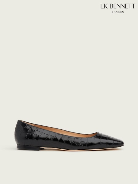 LK Bennett Black Phyllis Square Toe Loafers (447922) | €136