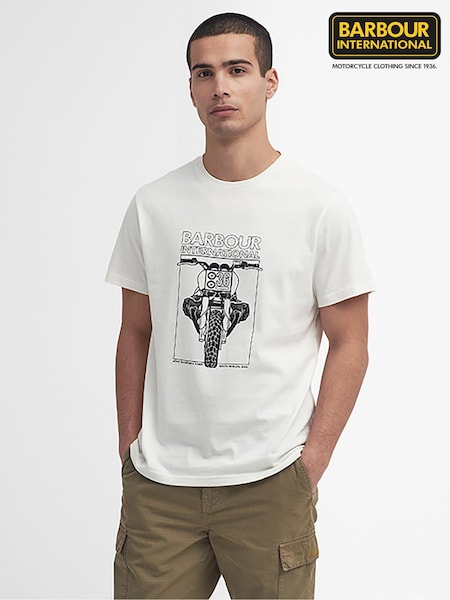 Barbour® International Raceway Bike Graphic 100% Cotton T-Shirt (448185) | 173 QAR