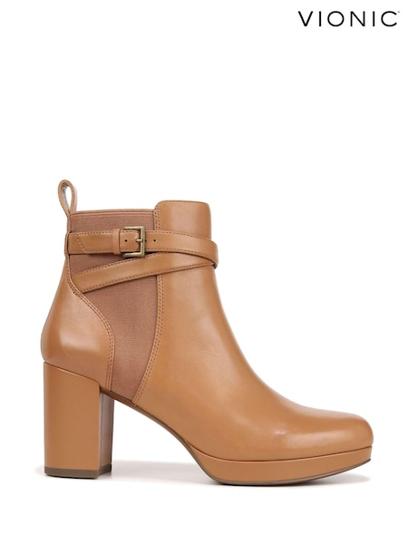 Vionic Leather Nella Ankle Brown Boots (448503) | €145