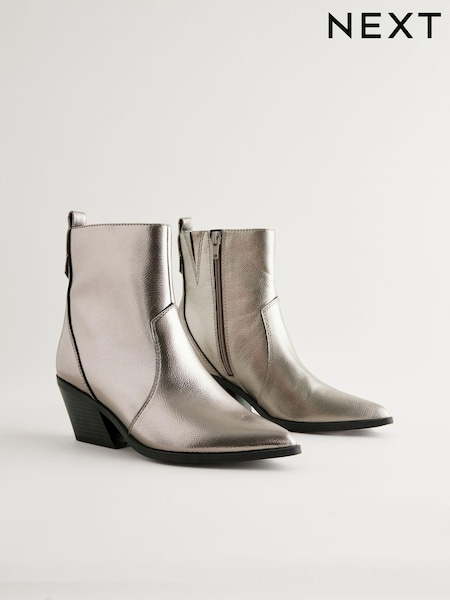 Metallic Standard/Wide Fit Forever Comfort® Cowboy Western Ankle Boots (448619) | €21.50