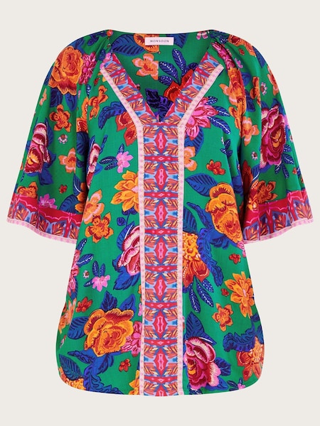 Monsoon Floral Print Top in LENZING™ ECOVERO™ (448737) | €34