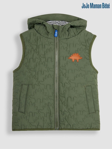 JoJo Maman Bébé Dinosaur Quilted Puffer Gilet (448840) | 212 LEI