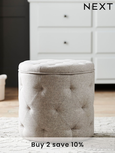Wool Blend Natural Stone Hartford Upholstered Storage Footstool (449270) | €160