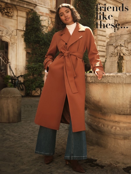 Friends Like These Camel Belted Wrap Coat (449669) | €31