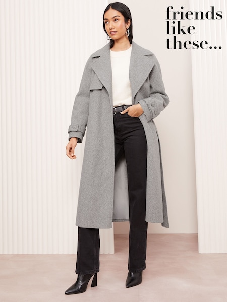 Friends Like These Grey Petite Belted Wrap Coat (449719) | €31
