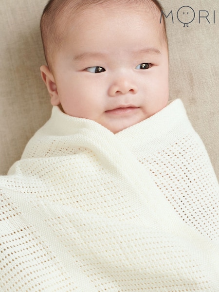 Mori Rose Pink Cellular Baby Blanket (449904) | AED114