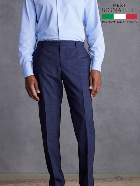 Blue Slim Fit Signature TG Di Fabio Wool Suit Trousers (449996) | AED240