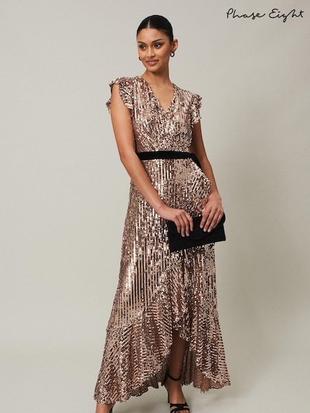 Phase Eight Silver Enja Sequin Maxi Dress (450672) | €175