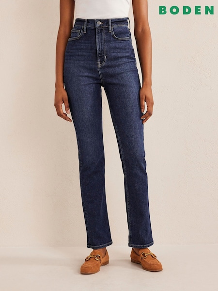Boden Navy Blue High Rise True Straight Jeans (450737) | €66