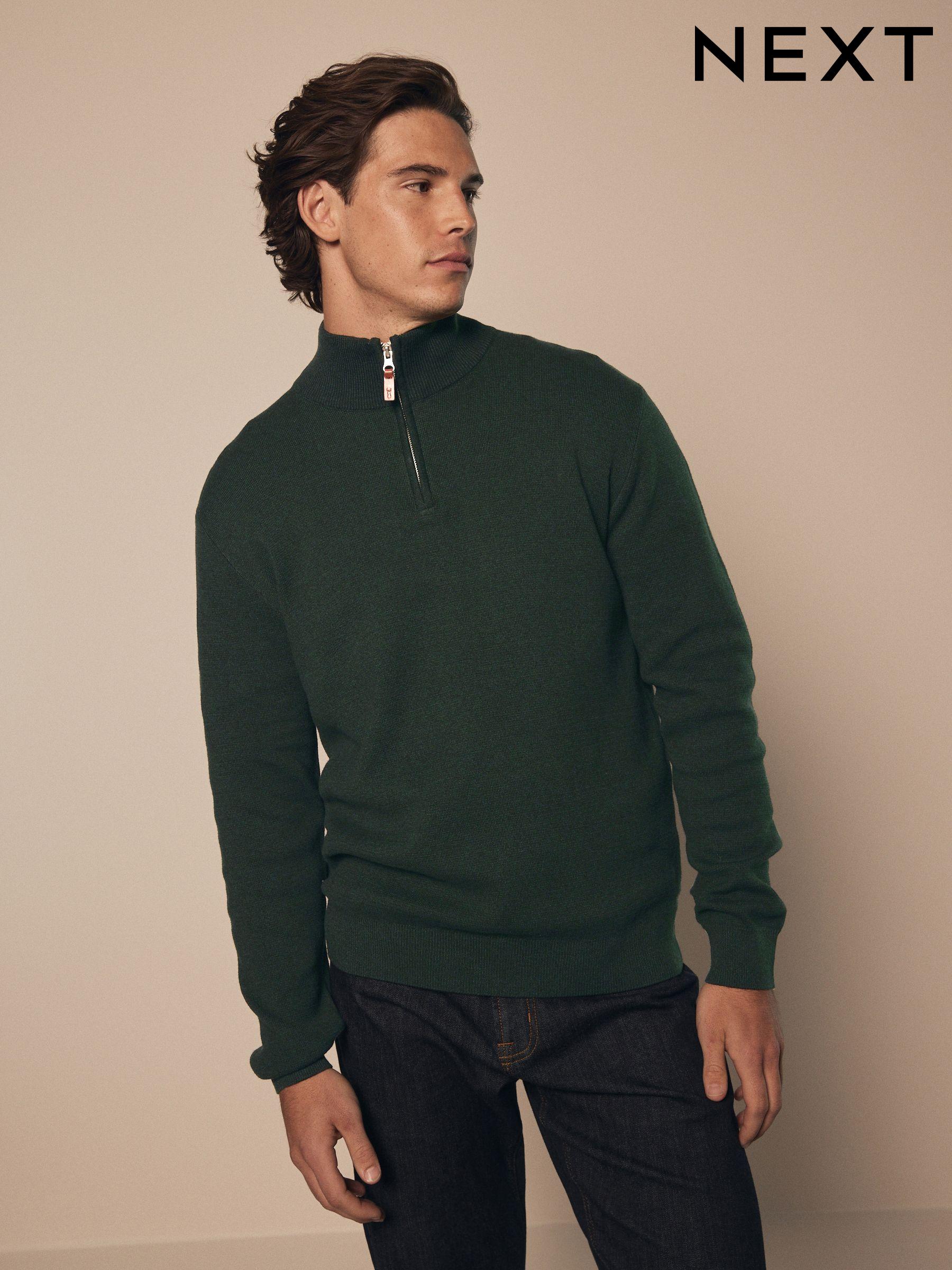 Zip neck jumper mens sale