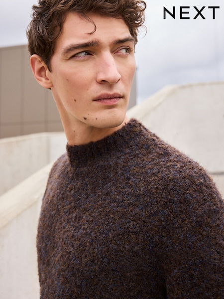 Relaxed Fit Bouclé Texture Crew Jumper With Wool (451531) | ‏83 د.إ.‏