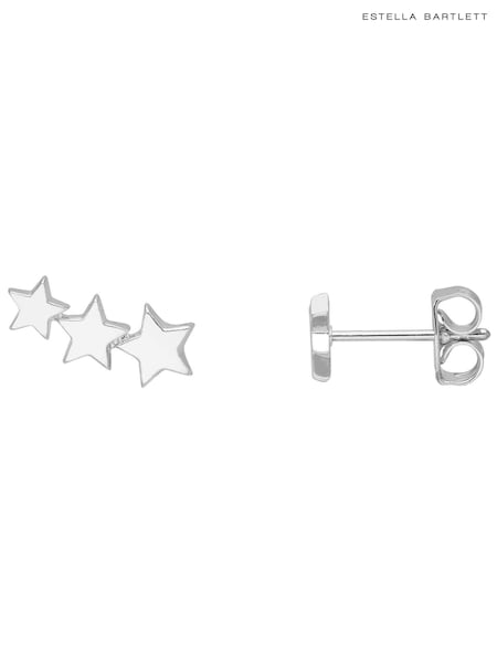 Estella Bartlett Silver Trio Star Ear Studs (451878) | ₪111