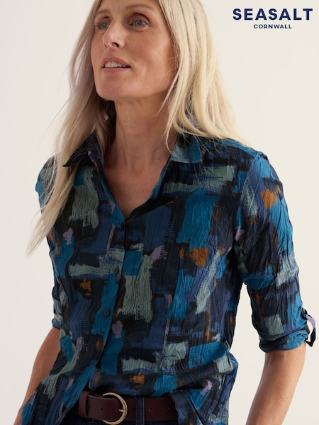 Ocean Blue - Seasalt Cornwall Larissa Cotton Crinkle Shirt