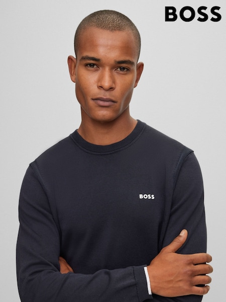 BOSS Blue Knitted Crew Neck Jumper (452920) | €198