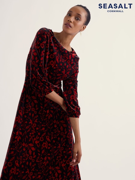 Rouge/noir imprimé floral - Robe Seasalt Cornwall Oak Cottage