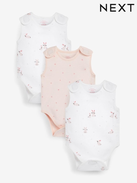 Pink Premature Baby 3 Pack Vest Bodysuits (453536) | €6
