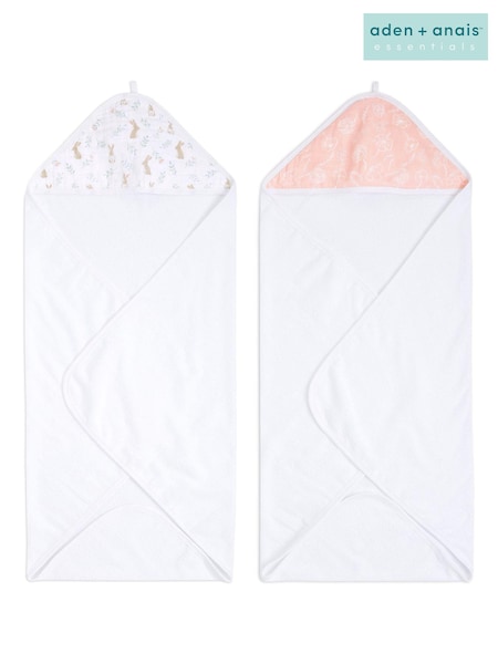 aden + anais Pink Essentials Hooded Blushing Bunnies 100% Cotton Towels 2 Pack (453651) | $51