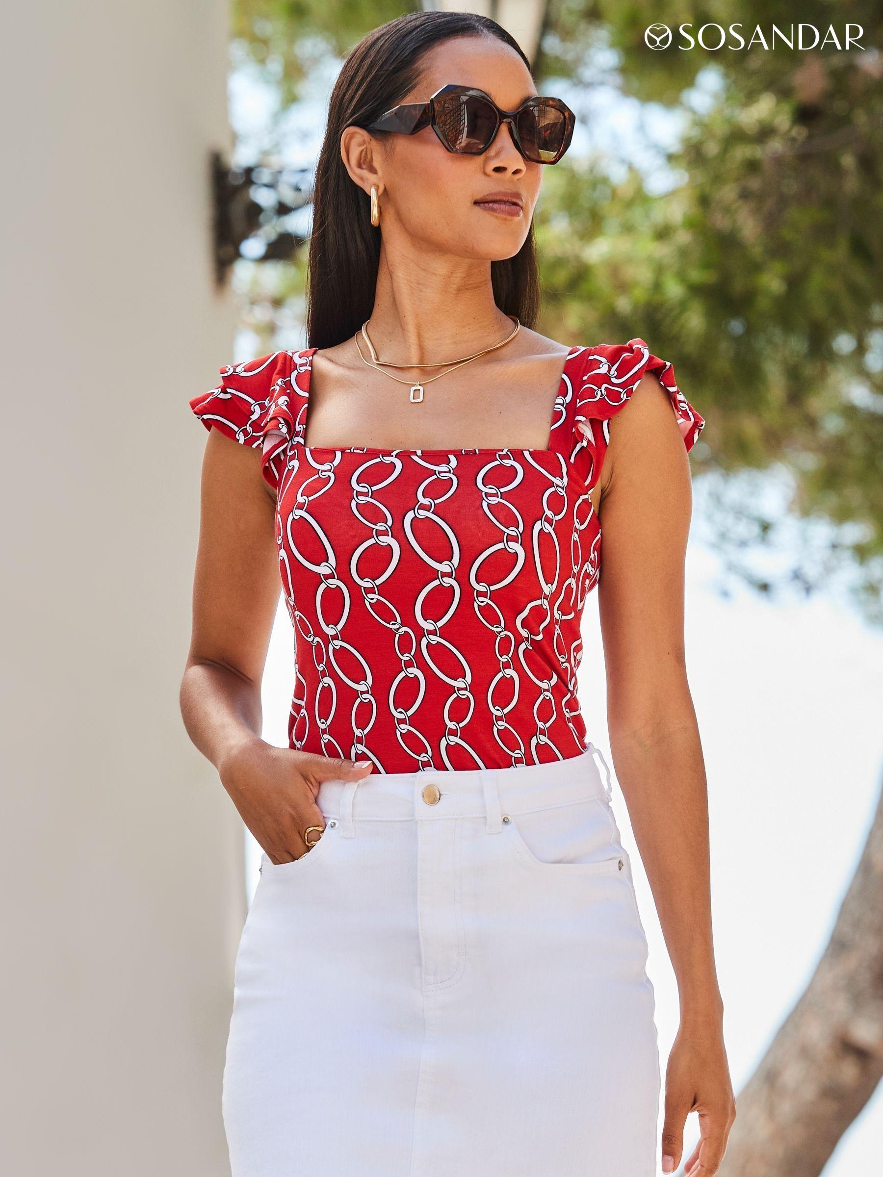 Women s Vests Red Ruffle Tops Next Luxembourg