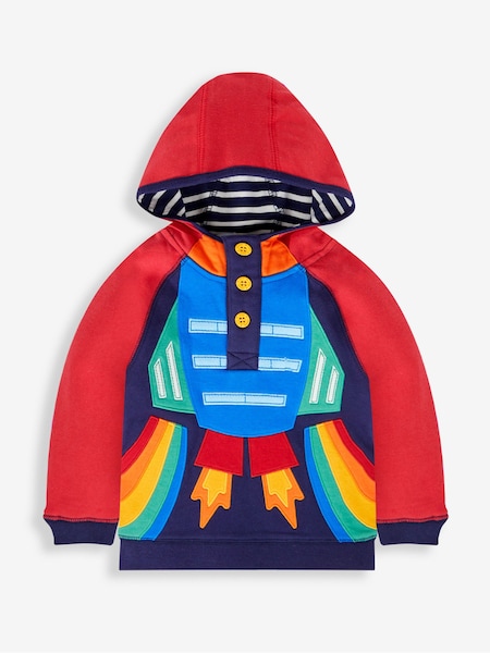 Rot/Rakete - Neues Jojo Maman Bébé Boys' Appliqué Kapuzensweatshirt (454284) | 41 €