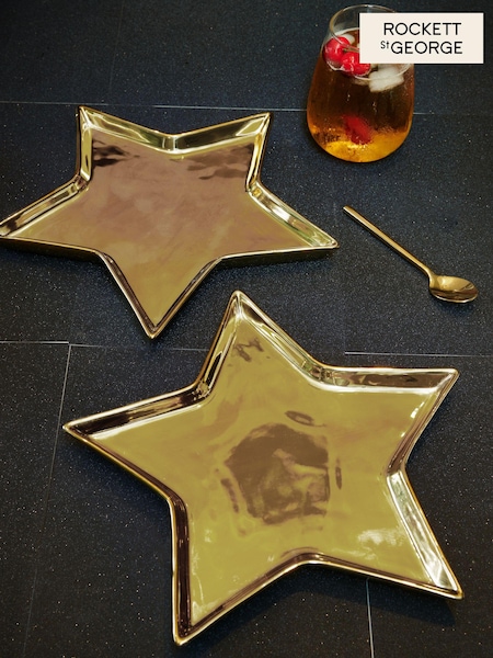 Rockett St George Set of 2 Gold Star Side Plates (454563) | €35
