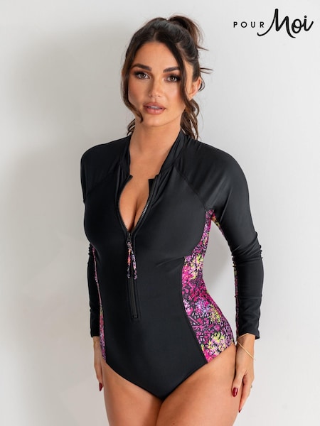 Pour Moi Black & Pink Energy Long Sleeved Swimsuit (454867) | €74