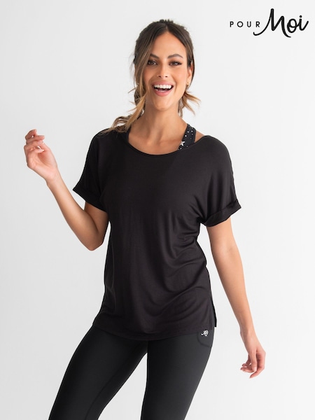 Pour Moi Black Energy Cross Short Sleeve Yoga T-Shirt (454902) | $49