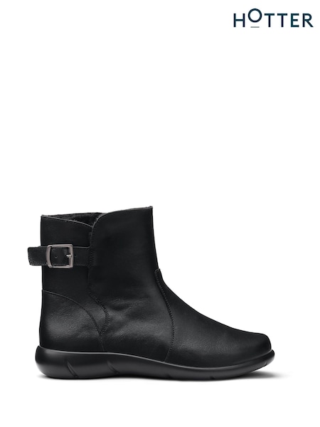 Black - Hotter Rustle Zip/buckle Ankle Boots