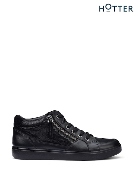 Schwarz - Hotter Wide Fit Rapid Lace-up/zip Cupsole Trainers