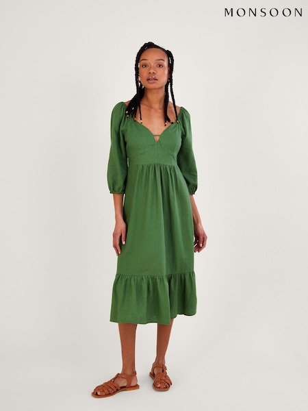 Monsoon Melanie Linen Blend Tea Dress (455483) | €47.50
