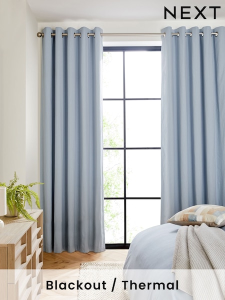 Blue Sky Blackout/Thermal Cotton Eyelet Curtains (456120) | €44 - €116
