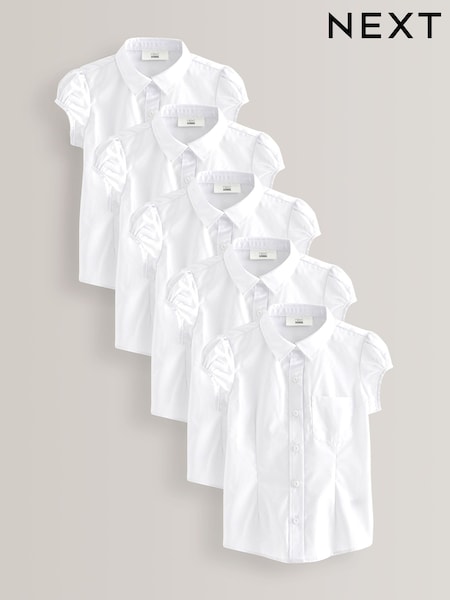 Blanco - 5 Pack Puff Sleeve School Shirts (3-16yrs) (456196) | 33 € - 47 €