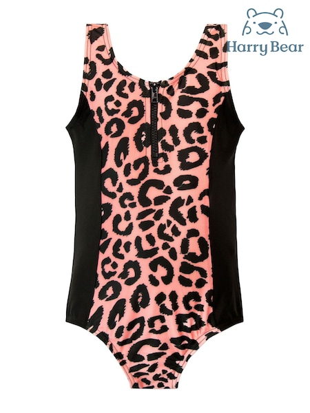 Harry Bear Pink Girls Leopard Print Swimsuit (456417) | €23