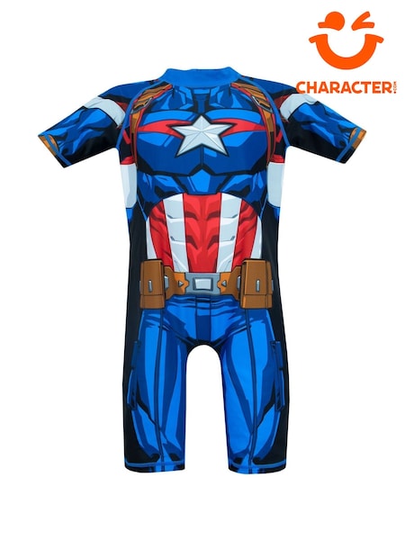 Character Blue White Marvel Avengers Captain America One Piece Swimsuit (456419) | €21.50
