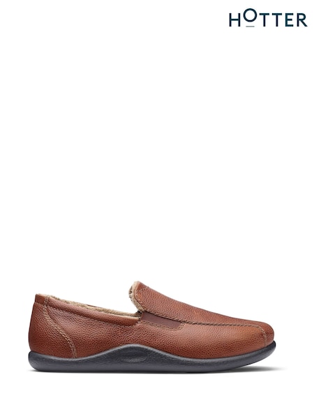 Tan Brown Grainy Leather - Regular Hotter Standard Fit Relax Shoes