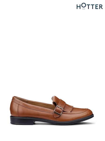 Marrón - Hotter Wide Fit Fowey Slip-on Loafers