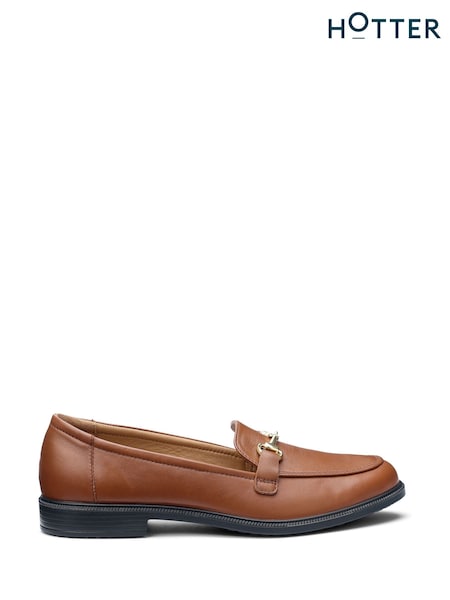 Rich Tan Brown - Hotter Wide Fit Clovelly Slip-on Loafers