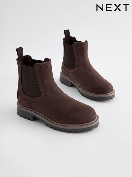 שוקולד - Leather Warm Lined Chelsea Boots (457068) | ‏143‏₪ - ‏172‏ ₪