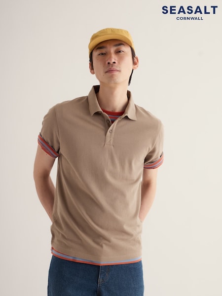 Light Brown - Regular Seasalt Cornwall Balefire Polo Shirt