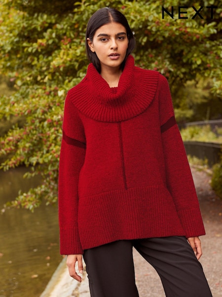 Red Oversized Roll Neck Jumper (457279) | €25