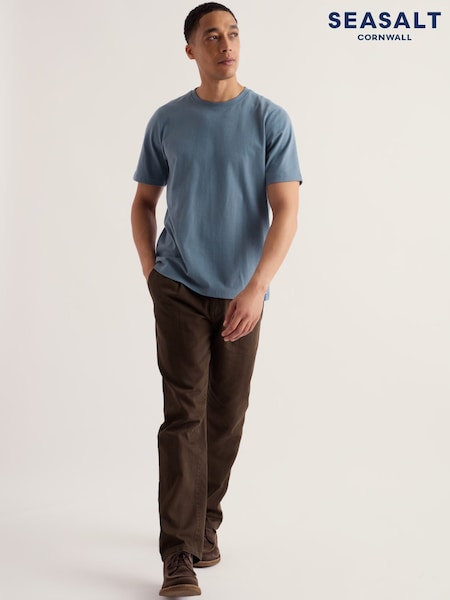 Blue Slate - Regular Seasalt Cornwall Merthen Cotton T-shirt