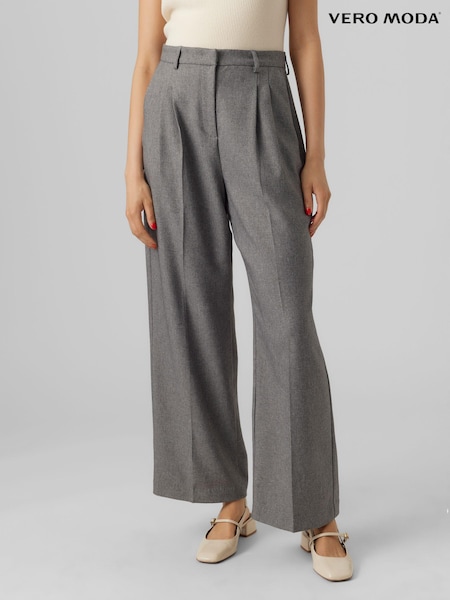 VERO MODA Wide Leg High Waisted Smart Tailored Trousers (457740) | 143 LEI